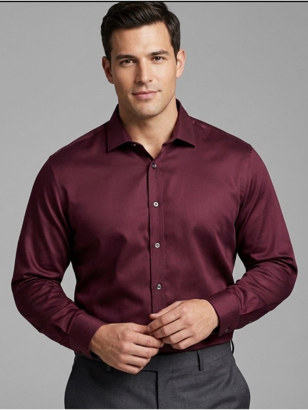 Calvin Klein Men’s Burgundy Dress Shirt. 18.5, 34-35, 2XL. New without tags